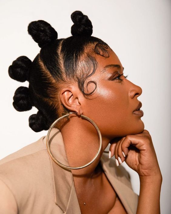 10 Best Natural Hairstyles for Black Women -Bantu Knots