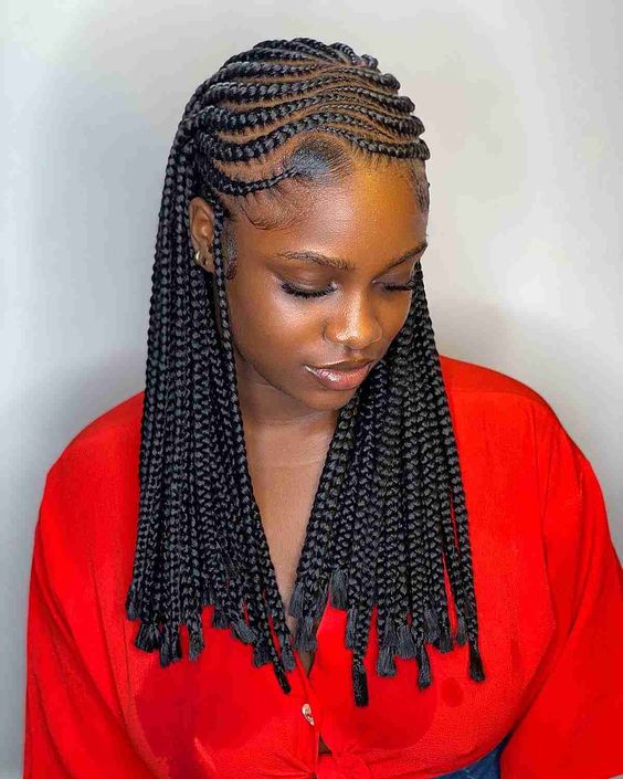 latest cornrows on an African woman 2024