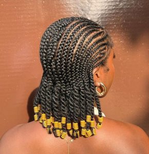 Cornrows with natural hair