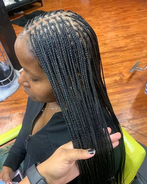 Micro braids braided hairstyles for black women